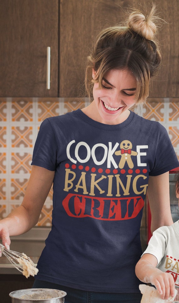 Women's Christmas T Shirt Cookie Baking Crew Matching Xmas Shirts Cute Graphic Tee