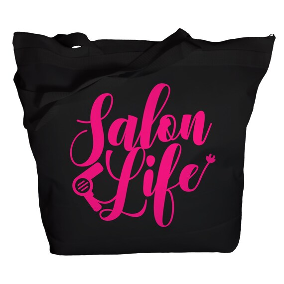 Tote Salon Life Totes Bags For Hairdresser Spa Totes Hairdressers Hair Cut Zippered Top Recycled