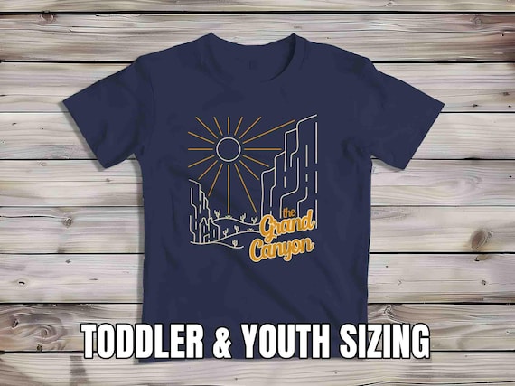 Kids Grand Canyon Shirt National Park Shirt Line Art Minimal Hiker T Shirt Gift Idea Him Minimalist Tourist Child Arizona AZ Tee Graphic