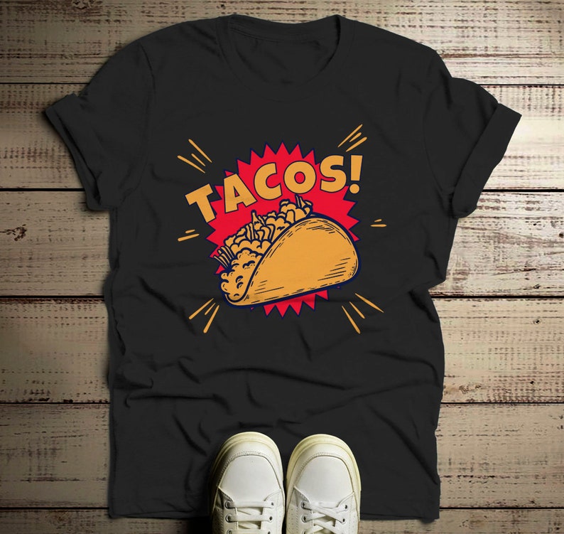Men's Funny Tacos T Shirt Foodie Graphic Tee Taco Shell | Etsy