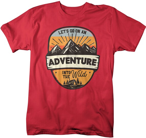 Men's Adventure Shirt Beach Shirts Tent Graphic Tee Retro Vintage Into The Wild Shirt Hipster Shirts