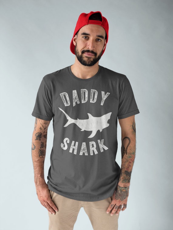 Men's Daddy Shark T Shirt Shark Shirts Matching Daddy TShirt Father's Day Gift Idea Tee Family Shirts