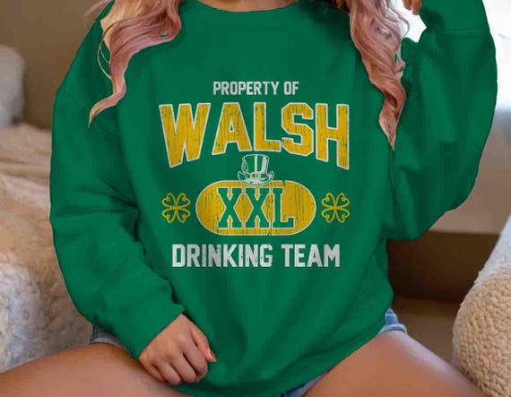 Men's Personalized Drinking Team Sweatshirt Custom St. Patrick's Day Crewneck Drinking Beer Party Group Custom Unisex Gift Idea Men Women