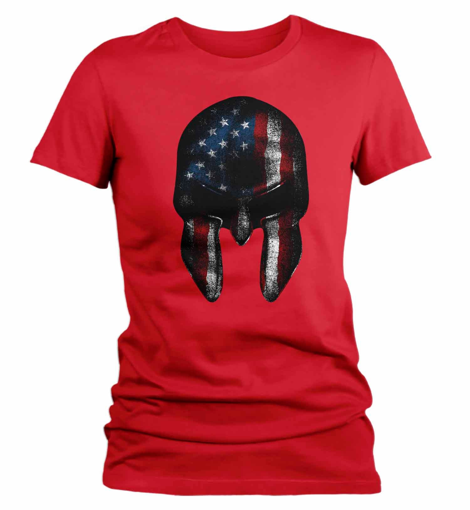 Women's Patriotic T Shirt American Flag Shirt Spartan | Etsy