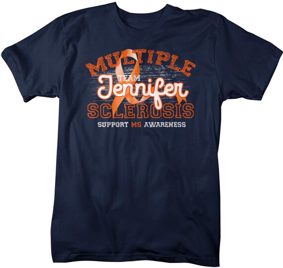 Men's Personalized Multiple Sclerosis T-Shirt Awareness Shirts MS Team Custom Shirts Name Tee