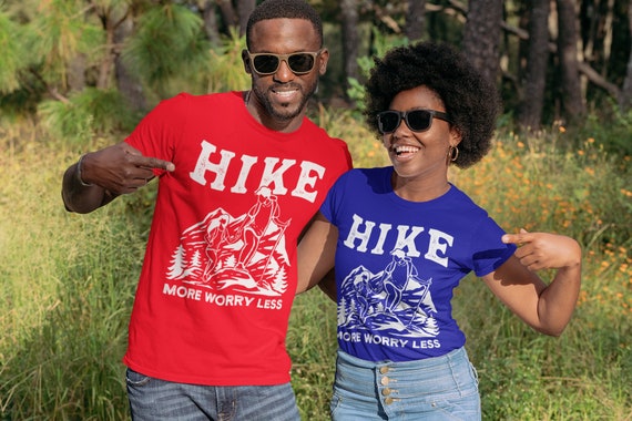 Men's Hike More T Shirt Vintage Hiker Shirt Worry Less Shirt Hiker Gift Mountains Tee Go Hiking Shirt Man Unisex