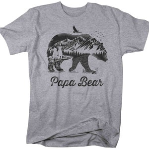 Men's Papa Bear T Shirt Grandpa Shirts Dad Tshirt Hipster - Etsy