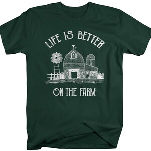 Men's Vintage Farm T-Shirt Life Better On Farming Shirt Barn Tee image 4