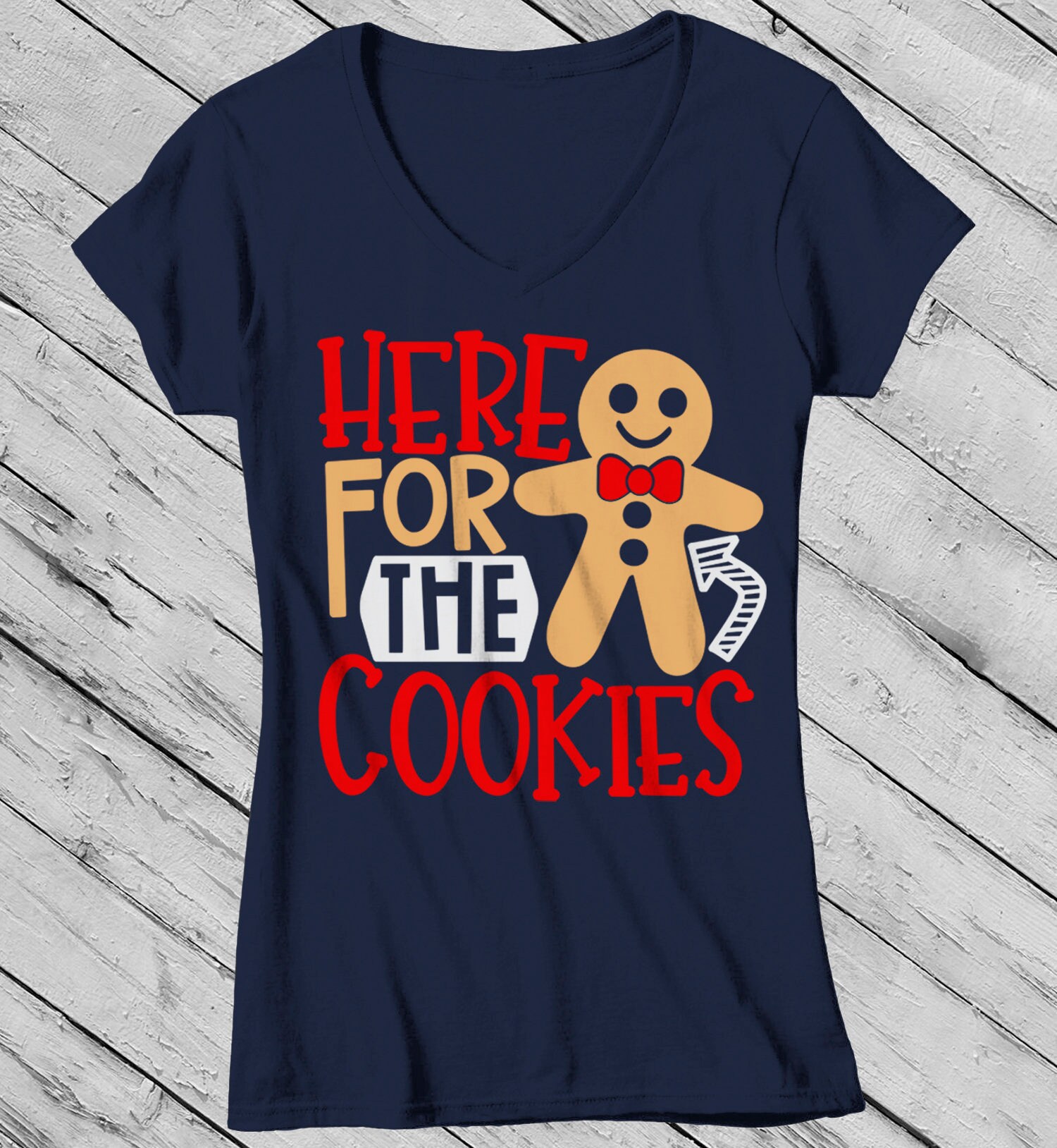 Women's Christmas T Shirt Here For Cookies Xmas Shirts Etsy