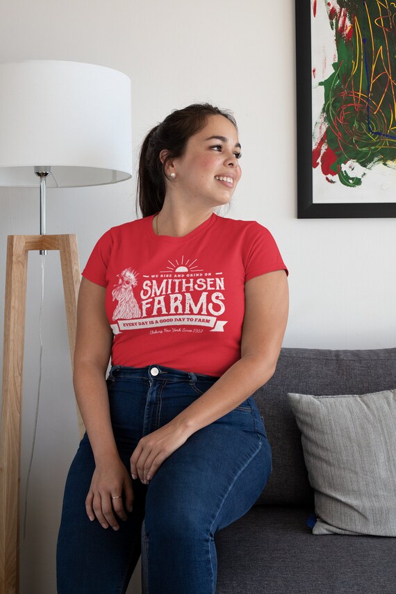 Women's Personalized Farm Shirt Rooster Shirt Farmer Gift Idea Custom Farm T Shirt Chicken Shirts Ladies V Neck