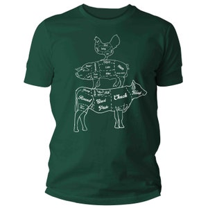 Butcher Cuts T-Shirt: Illustrated Meat Diagram, Chef BBQ Gift bild 7