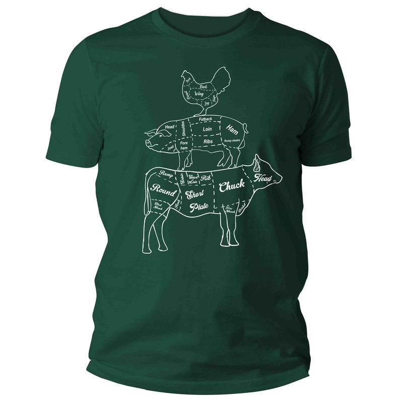 Butcher Cuts T-Shirt: Illustrated Meat Diagram, Chef BBQ Gift bild 7