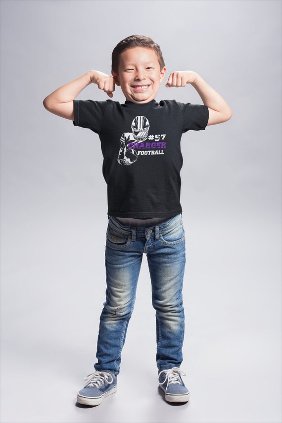 Kids Personalized Football T Shirt Custom Cool Running Back Player Frame Shirts Football Sis Football Player T Shirt Unisex Gift Idea