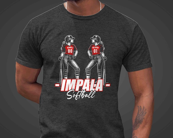 Men's Custom Softball Shirt Personalized 2 Players Gift Player T Shirts Logo Team 2 Girls Dad Home TShirt Softball Mom Unisex For Men Women