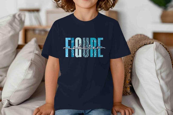 Kids Figure Skater Shirt Ice Skater TShirt Vintage Girl Skating Typography T-Shirt Gift Cute Skate T Shirt Children's Girl's Tee Gift Idea