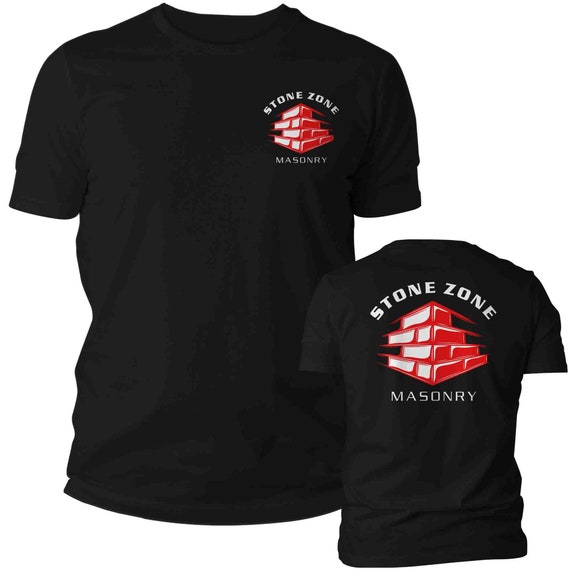 Men's Custom Masonry Shirt Personalized Stone Brick Layer Tee Logo Work Shirt Chimney Paver Mason Concrete T-Shirt Name Business Unisex