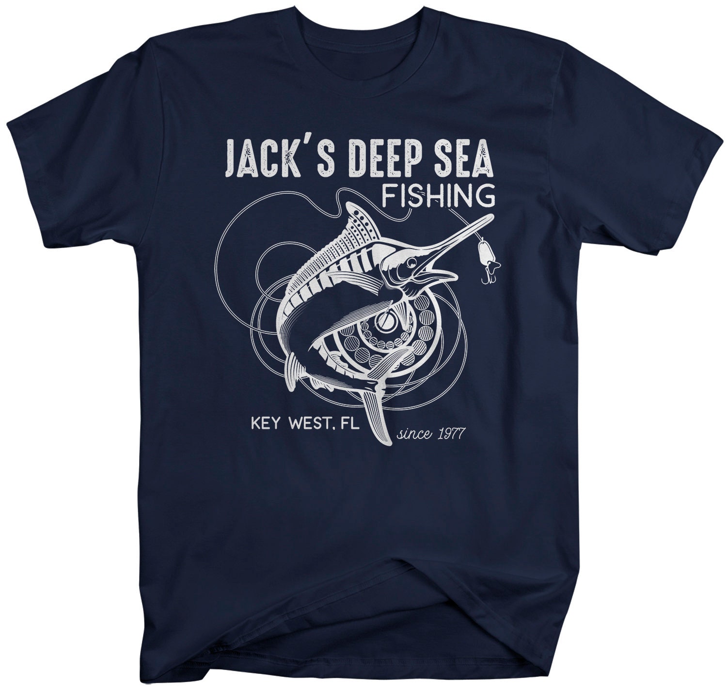 Men's Personalized Fishing T Shirt Deep Sea Fishing Shirts Custom T Shirt  Marlin Fishing Shirt Vintage Tee 