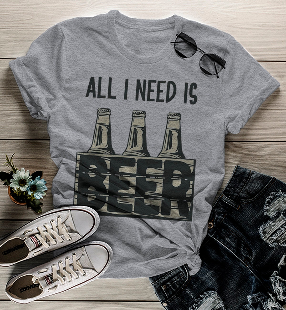 Women's Funny Beer T Shirt All I Need Is Beer Shirts 6 Etsy