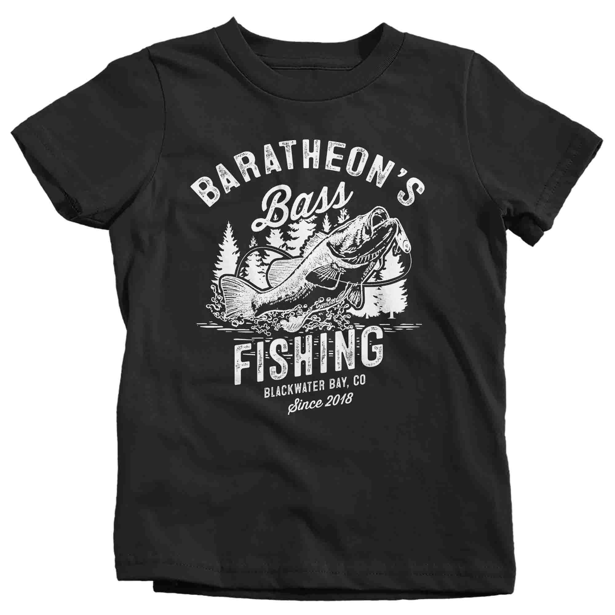 Kids Fishing T-shirt Fisherman Bass Fishing Tee Shirt Custom Personalized  Tournament Fish Trip Vacation Gift Unisex Boy's Girl's 