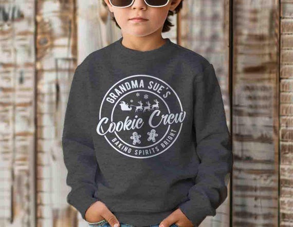 Personalized Christmas Cookie Sweatshirt Custom Name Tee Baking Crew Gift Idea Matching Holiday Crewneck Group Kitchen Kids Youth