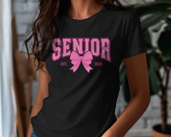 Women's Senior Class 2025 Shirt Coquette Bow Cute Graduate TShirt Graduation Gift Idea TShirt Tee Unisex Her Woman Tee Seniors Class Tee