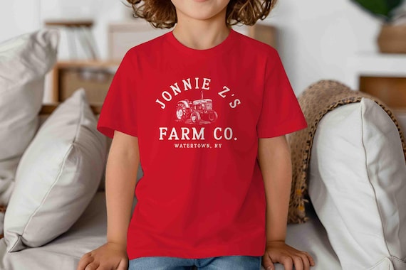 Kids Personalized Farm T Shirt Custom Tractor Company Name Business Shirt Personalized Hobbyist Farmer Logo Badge Homestead Gift Idea