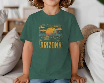 Kids Vintage Arizona T-Shirt: Retro State Travel Souvenir