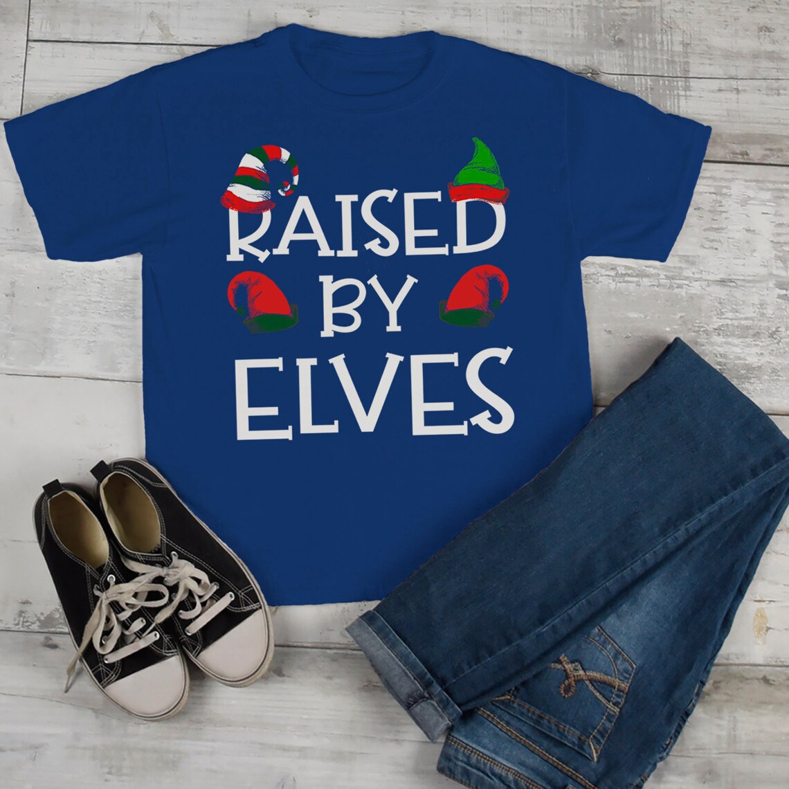 Kids Elf Outfit Christmas Shirt Elf Shirts Raised by Elves Etsy