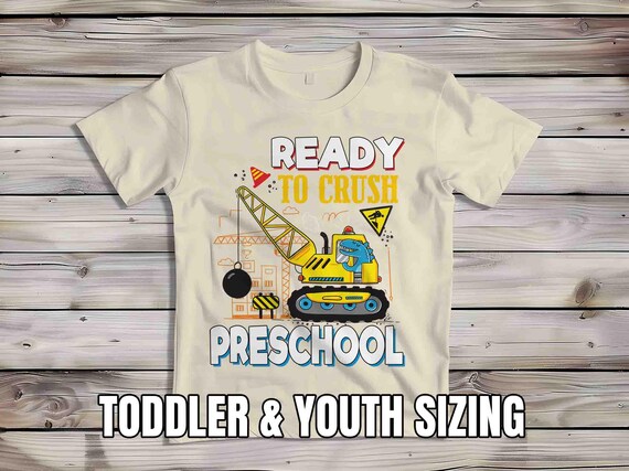 Kids Construction Preschool Shirt Back To School TShirt Dino T-Shirt Cute Preschool Cute T Shirt Dinosaur Children's School Youth Gift