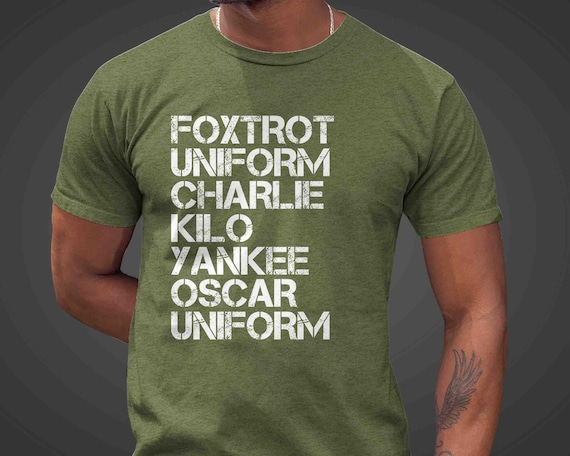 Men's Funny Military Shirt Alphabet T Shirt Subtle Fuck You Army Marines Air Force Soldier Gift Idea Grunge Coast Guard Mature Unisex