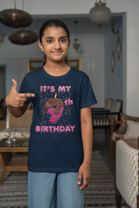 Kids 9th Birthday Shirt Cake Candle Fun Cute 9 Birthday T-Shirt Gift Idea For Kid Graphic Tee Youth Unisex Child Gift Idea