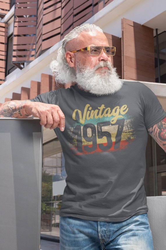Men's Vintage 1957 Birthday T Shirt Birthday Shirt Years Gift Grunge Bday Gift Men's Unisex Soft Tee Bday Unisex Man