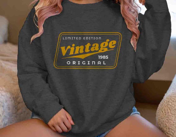 Men's 1985 Vintage Birthday Sweatshirt 40th Birthday Crewneck Forty Pullover Gift Bday Gift Unisex Limited Edition 40 Bday Man Fleece