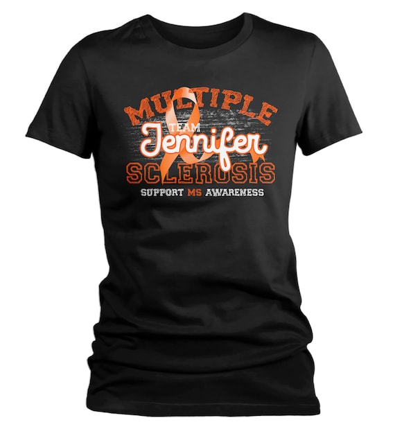 Women's Personalized Multiple Sclerosis T-Shirt Awareness Shirts MS Team Custom Shirts Name Tee
