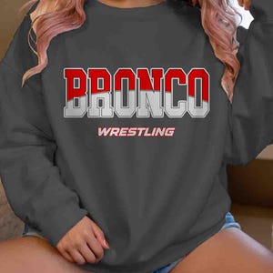 Personalized Wrestling Dad Crewneck Sweatshirt: Custom Team Mascot Logo