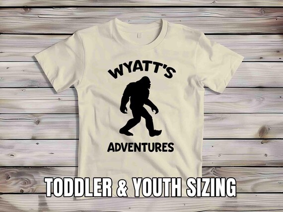 Custom Bigfoot TShirt Sasquatch Gift Idea Personalized Name Shirt Adventure Camping Hiking Hiker Gift Kids Boy's  T-Shirts Tees Toddler
