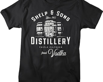 Men's Personalized Distillery T-Shirt Custom Vodka Shirt Brewery TShirt Customized Tee Wine Shirts Brewing Shirt