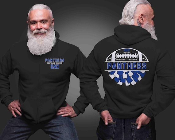 Men's Personalized Football Zip Up Hoodie Custom Cheer Dad Mom Cheerleader Sweatshirt Hooded Zipper Team Pride Custom Unisex Fleece Gift