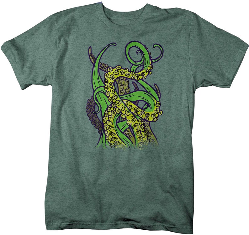 Men's Octopus T Shirt Tentacles Shirt Grunge Tee Aquatic Kraken Hipster Shirt Octopuses Gift Idea Man Unisex Man's zdjęcie 4