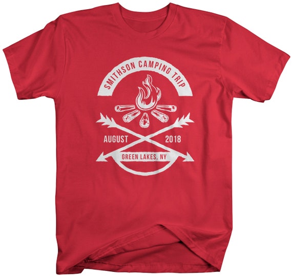 Men's Personalized Camp Fire T-Shirt Camping Shirts Custom Hipster Tee