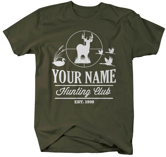 Personalized Hunting T-Shirt - Family Hunting Club Deer Duck Birds Tee Shirt Men's Women's Hunter