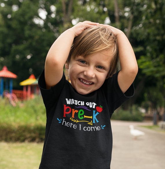 Kids Pre-K T Shirt Pre-K Shirt Boy's Girl's Watch Out Here I Come Cute Back To School Shirt