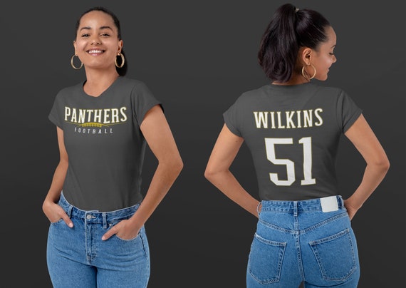 Women's Personalized Football T Shirt Custom Rear Printed Shirt Personalized Football Mom Team Pride Custom Ladies Shirts Gift Idea