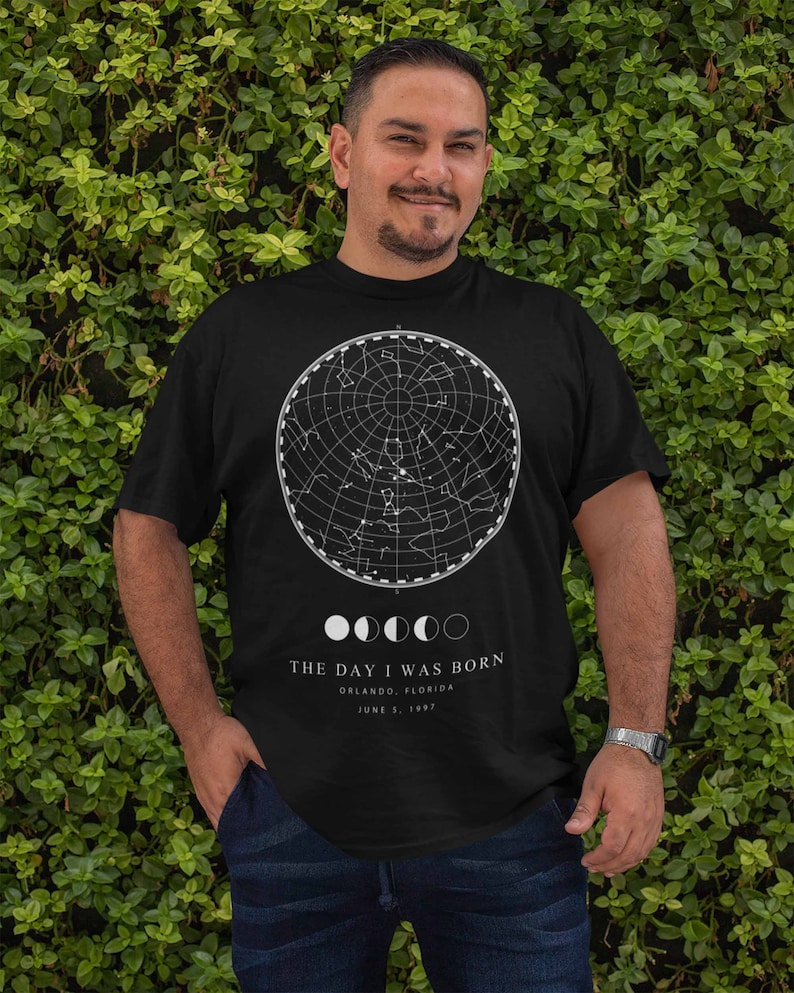 Men's Custom Star Map T Shirt Personalized Shirt Celestial - Etsy