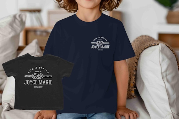 Kids Custom Boating Shirt Personalized Yacht Tshirt Captain Pontoon Boater First Mate Nautical Theme Sailing Boy's Girl's  Unisex Youth