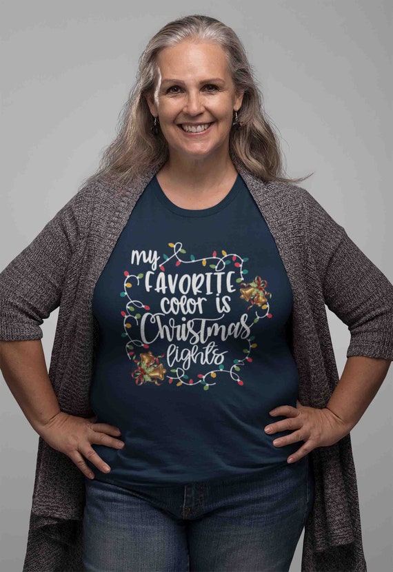 Women's Christmas Lights T Shirt Favorite Color Christmas Lights Shirt Cute Xmas Shirt