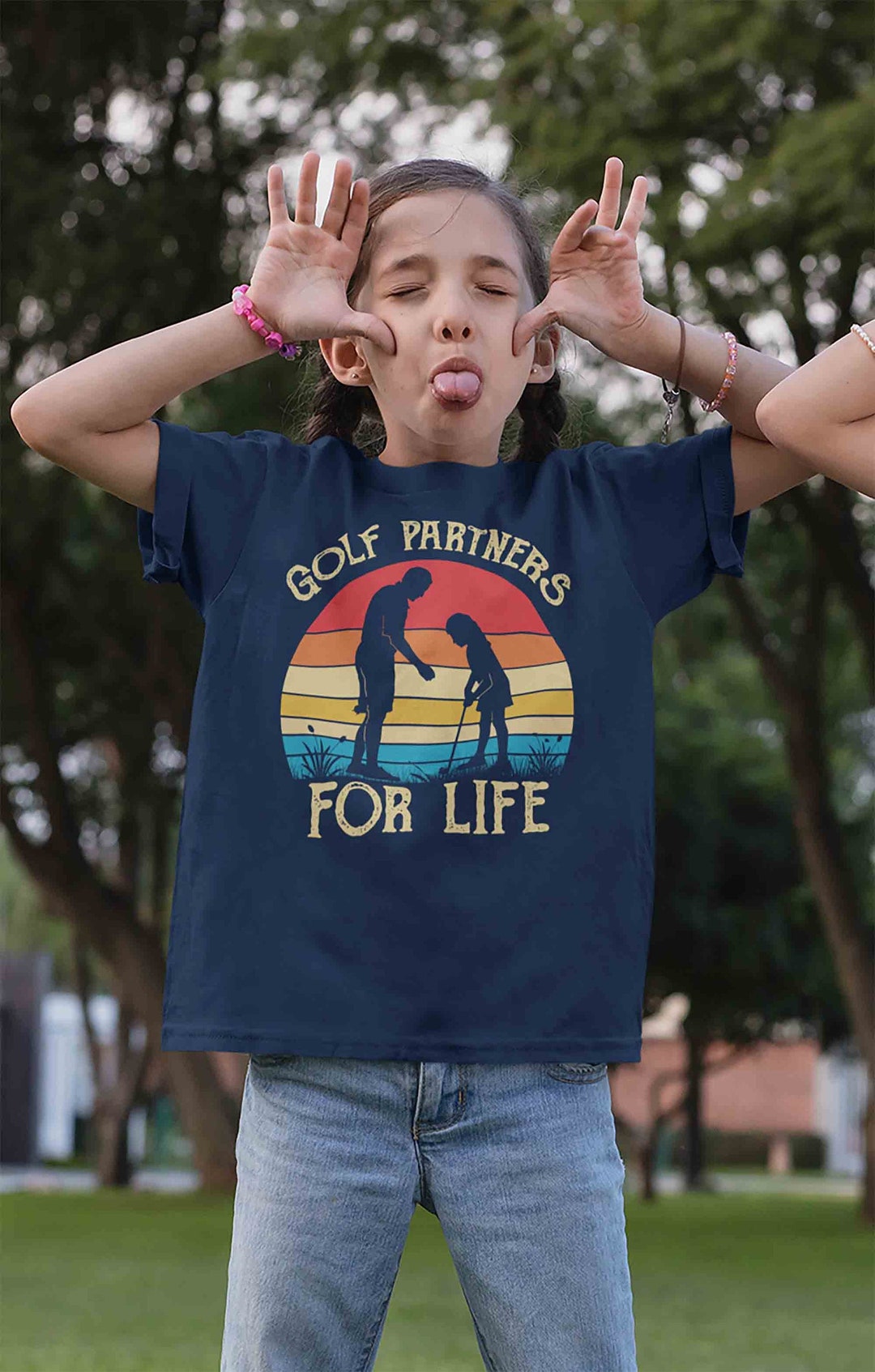 Kids Golfing T Shirts Matching Father Daughter Golf Partners for Life