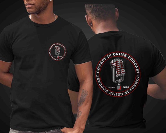 Men's Custom Podcast Logo Shirt Personalized Music Microphone Mic Retro T Shirts Audio Producer Logo TShirt Production Unisex Mans Gift Idea