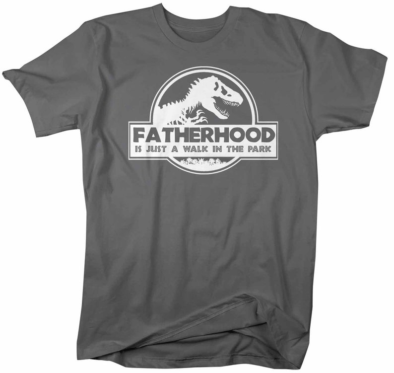 Men's Funny Dad T Shirt Father's Day Gift Fatherhood Walk In The Park Shirt Dinosaur Shirt T Rex Shirt image 3