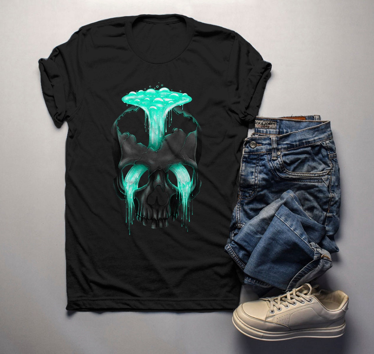 Men's Grunge T Shirt Hipster Clothing Skull Shirts Under | Etsy